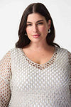 Joseph Ribkoff - Open Stitch Sweater w/ Sequins in Champagne