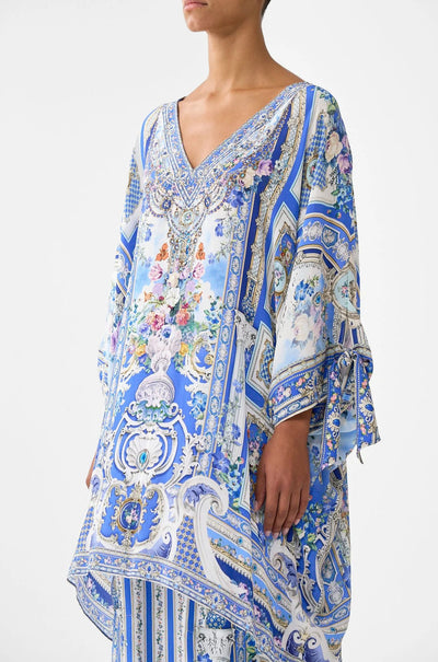 Camilla - Ottoman Opulence Tie Sleeve Short V Neck Kaftan