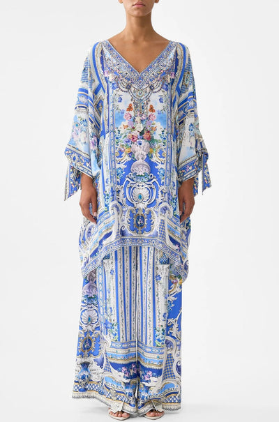 Camilla - Ottoman Opulence Tie Sleeve Short V Neck Kaftan