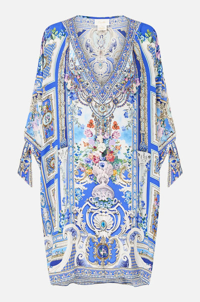 Camilla - Ottoman Opulence Tie Sleeve Short V Neck Kaftan