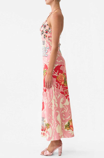Camilla - Pink Porto Chain Detail Slip Dress