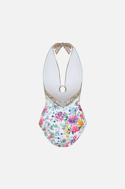 Camilla - Plumes and Parterres Ring Detail Plunge V One Piece