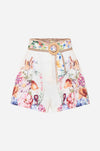 Camilla - Plumes and Parterres Tuck Front Short with Belt