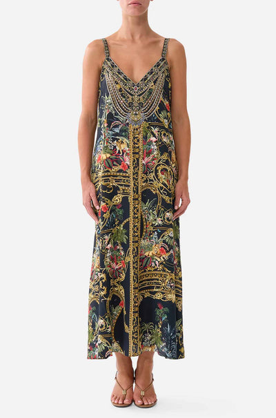 Camilla - Palace Zoology V Neck Midi Slip Dress