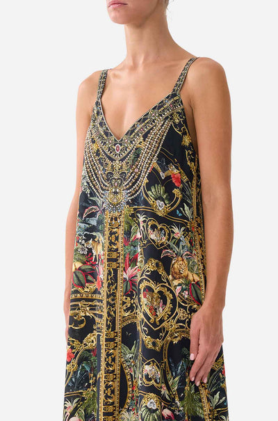 Camilla - Palace Zoology V Neck Midi Slip Dress