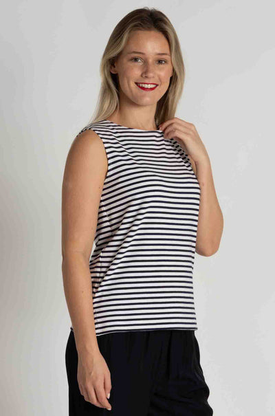 Mela Purdie - Palazzo Shell in Straw Stripe Jersey
