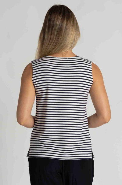 Mela Purdie - Palazzo Shell in Straw Stripe Jersey