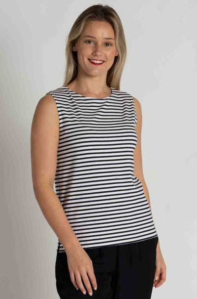 Mela Purdie - Palazzo Shell in Straw Stripe Jersey