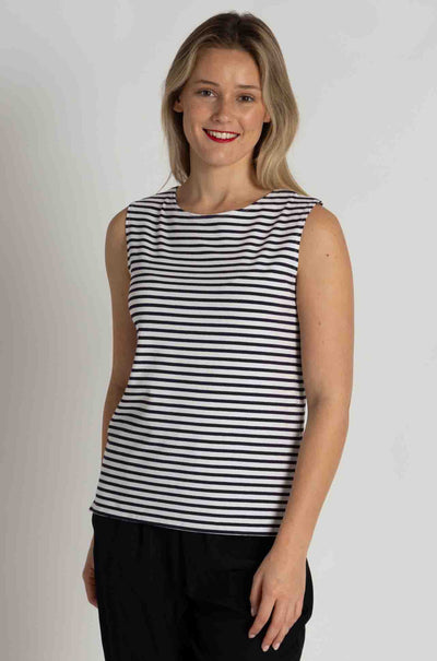 Mela Purdie - Palazzo Shell in Straw Stripe Jersey