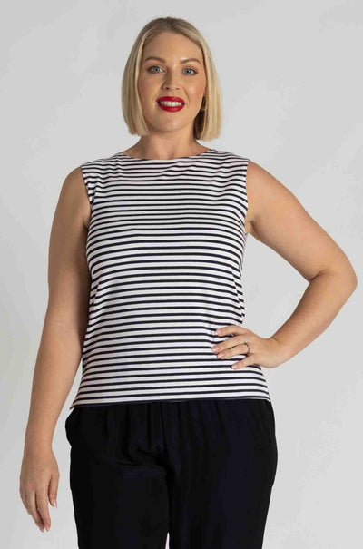 Mela Purdie - Palazzo Shell in Straw Stripe Jersey