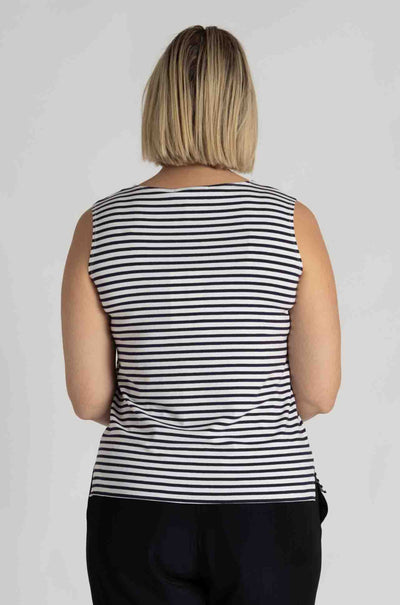 Mela Purdie - Palazzo Shell in Straw Stripe Jersey