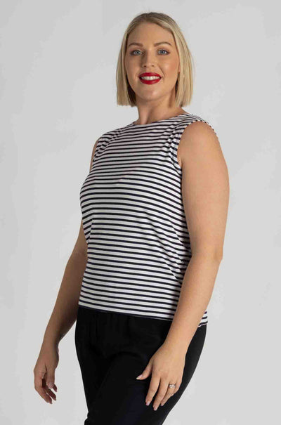 Mela Purdie - Palazzo Shell in Straw Stripe Jersey