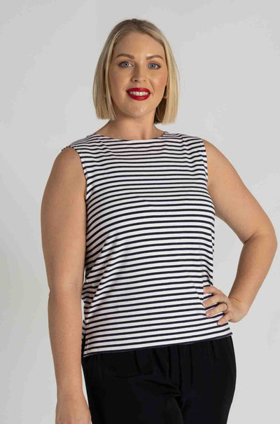 Mela Purdie - Palazzo Shell in Straw Stripe Jersey