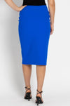 Paula Ryan - Panelled Basque Pencil Skirt in Greek Blue