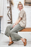 La Bottega Di Brunella - Pantalone Alloro in Taglio Wave Rosmarino