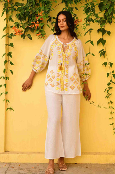 Azure and Indigo - Paros Blouse