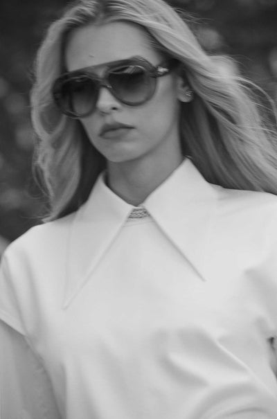 Mela Purdie - Peak Collar Shirt in Powder Weave