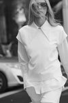 Mela Purdie - Peak Collar Shirt in Powder Weave