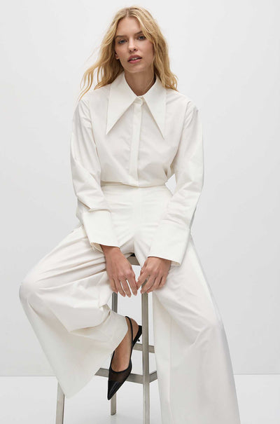 Mela Purdie - Peak Collar Shirt in Powder Weave