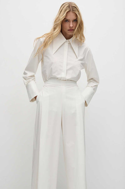 Mela Purdie - Peak Collar Shirt in Powder Weave