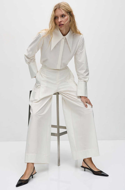 Mela Purdie - Peak Collar Shirt in Powder Weave