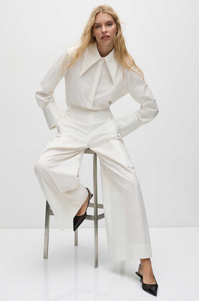 Mela Purdie - Peak Collar Shirt in Powder Weave