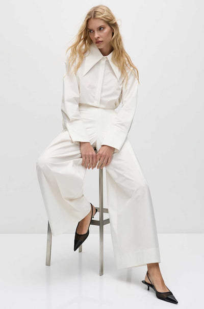 Mela Purdie - Peak Collar Shirt in Powder Weave