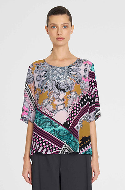 Mela Purdie - Plaza T in Bandana Print Silk
