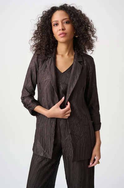 Joseph Ribkoff - Pleated Satin Open Blazer