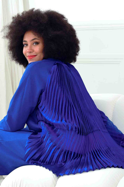 Curate - Never Sweat Me Go Pleats Meet Top in Blue