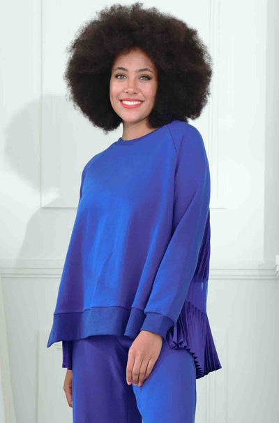 Curate - Never Sweat Me Go Pleats Meet Top in Blue