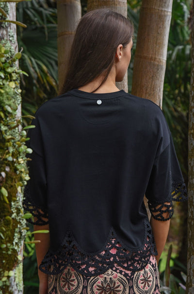 Coop - Pre-Tee Love At First Lace Top in Black