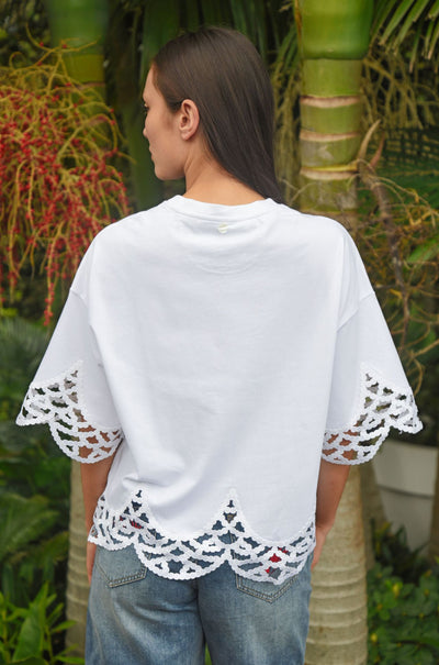 Coop - Pre-Tee Love At First Lace Top in White