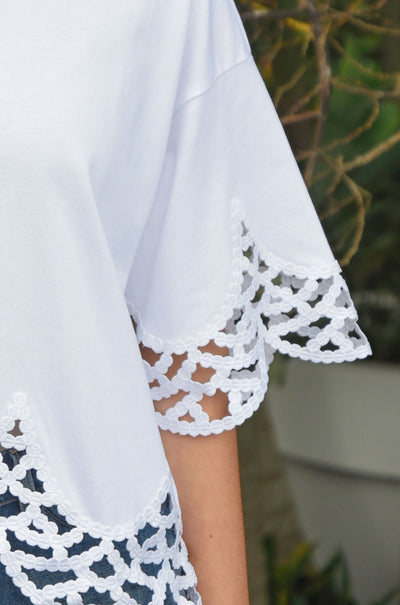 Coop - Pre-Tee Love At First Lace Top in White