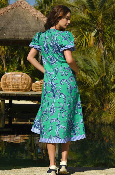 Cooper - You Are Just De-Vine Puff and Ready Dress in Green Floral - Zambezee Cooper - You Are Just De-Vine Puff and Ready Dress in Green Floral - Zambezee
