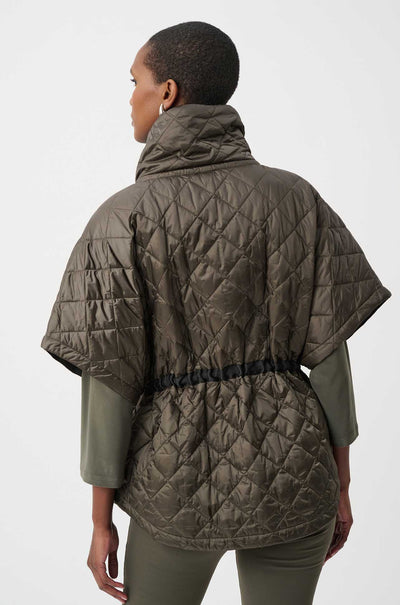 Joseph Ribkoff - Quilted Nylon Shawl-Neck Boxy Vest