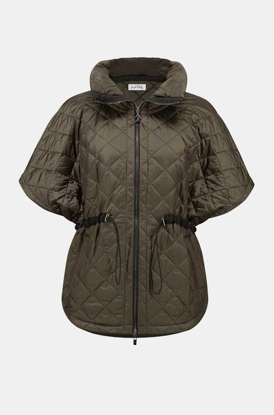 Joseph Ribkoff - Quilted Nylon Shawl-Neck Boxy Vest