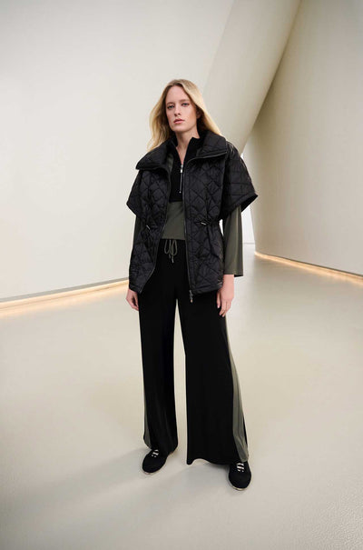 Joseph Ribkoff - Quilted Nylon Shawl-Neck Boxy Vest