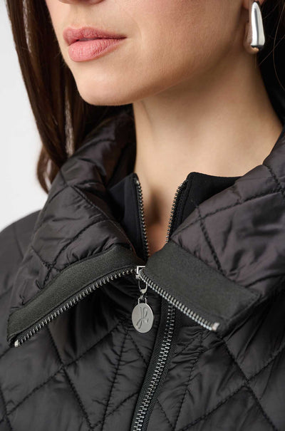 Joseph Ribkoff - Quilted Nylon Shawl-Neck Boxy Vest