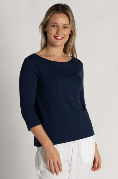 Mela Purdie - Relaxed Boat Neck in Sapphire
