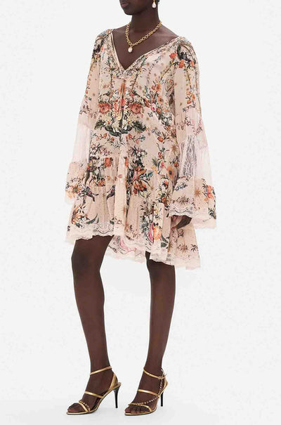 Camilla - Rose Garden Revolution A-Line Gathered Panel Dress with Lace