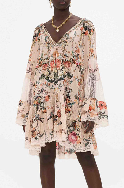 Camilla - Rose Garden Revolution A-Line Gathered Panel Dress with Lace
