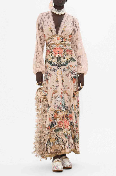 Camilla - Rose Garden Revolution Lace Sleeve Button Dress