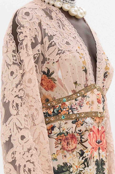 Camilla - Rose Garden Revolution Lace Sleeve Button Dress