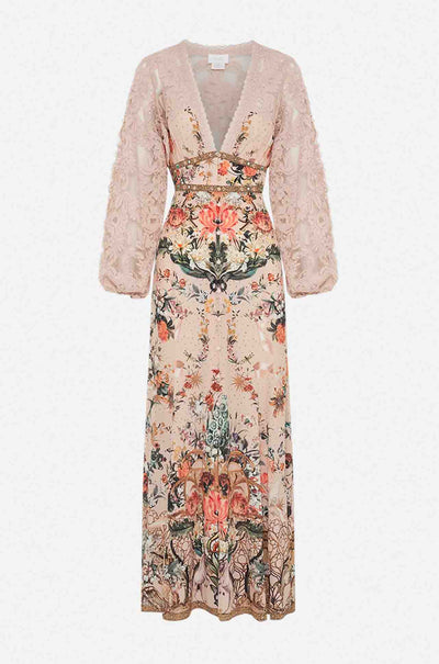 Camilla - Rose Garden Revolution Lace Sleeve Button Dress