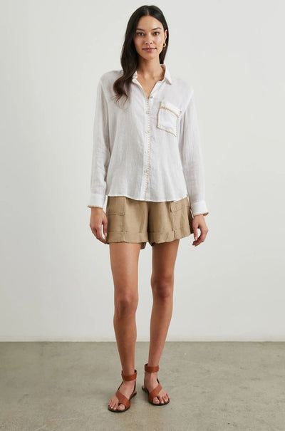 Rails - Charli Shirt in White Blanket Stitch
