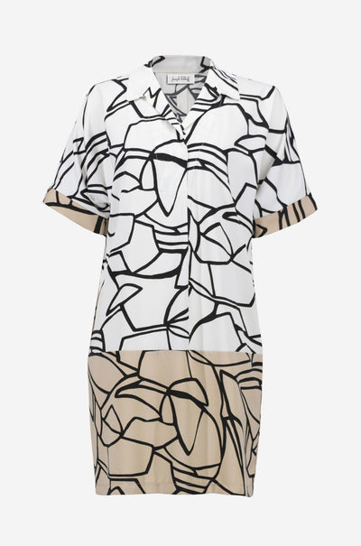 Joseph Ribkoff - Recycled Woven Abstract Print Shirt Dress