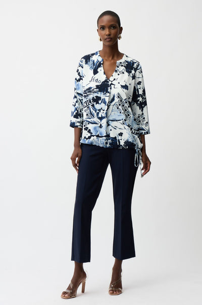Joseph Ribkoff - Recycled Woven Conversational Print Cocoon Tunic
