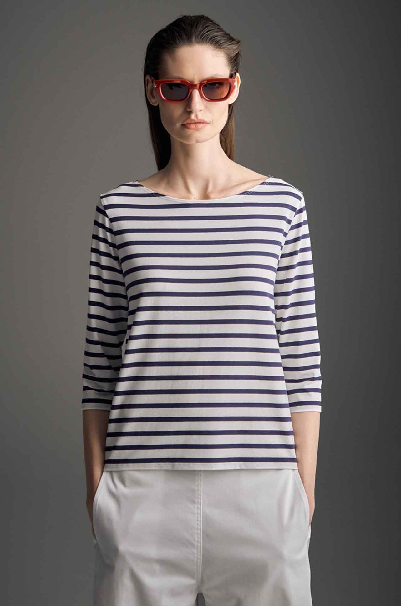 Mela Purdie - Relaxed Boat Neck in Banner Stripe