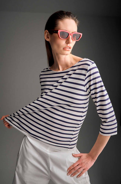 Mela Purdie - Relaxed Boat Neck in Banner Stripe